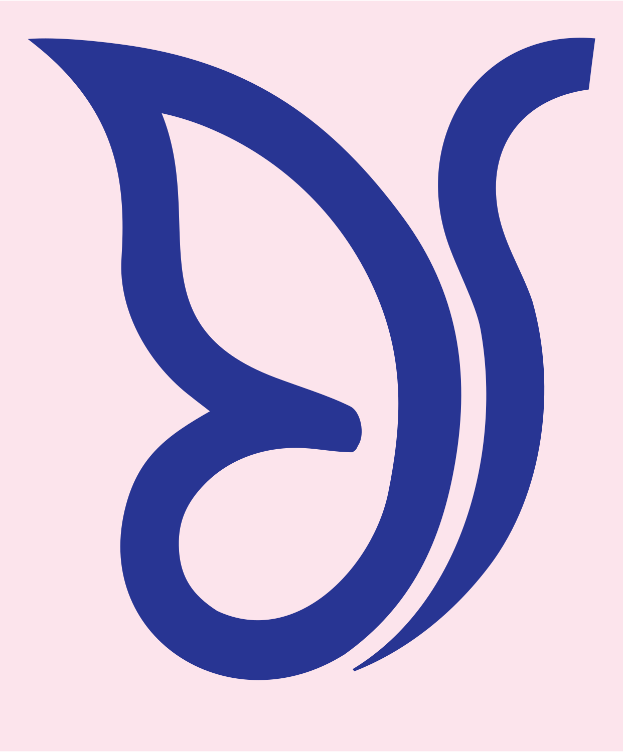 Tulip Butterfly Silhouette Logo #fce4ec/#283593