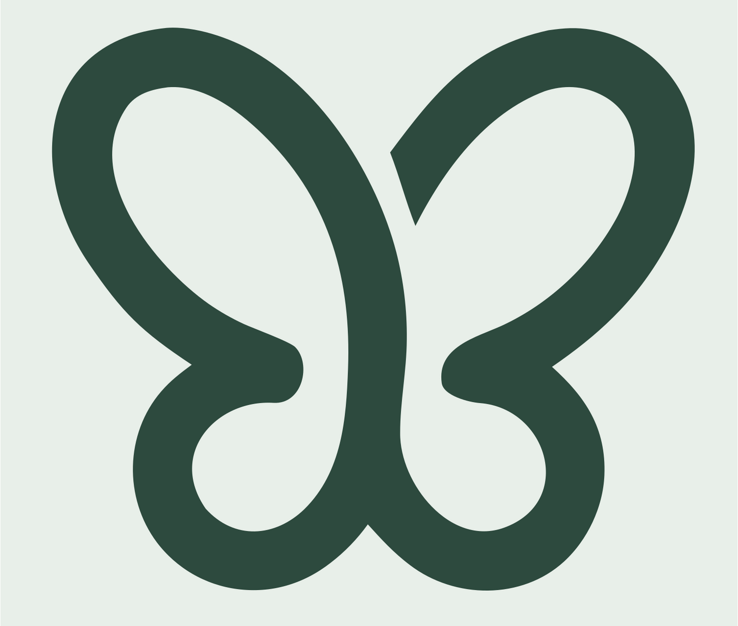Monoline Butterfly Outline Logo #e8efe9/#2d4a3e