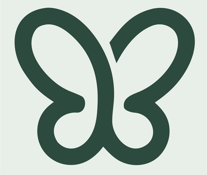 Monoline Butterfly Outline Logo #e8efe9/#2d4a3e