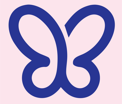 Monoline Butterfly Outline Logo #fce4ec/#283593