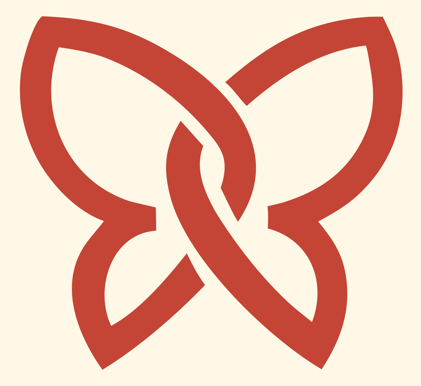 Celtic Knot Butterfly Logo #fff8e7/#c44536