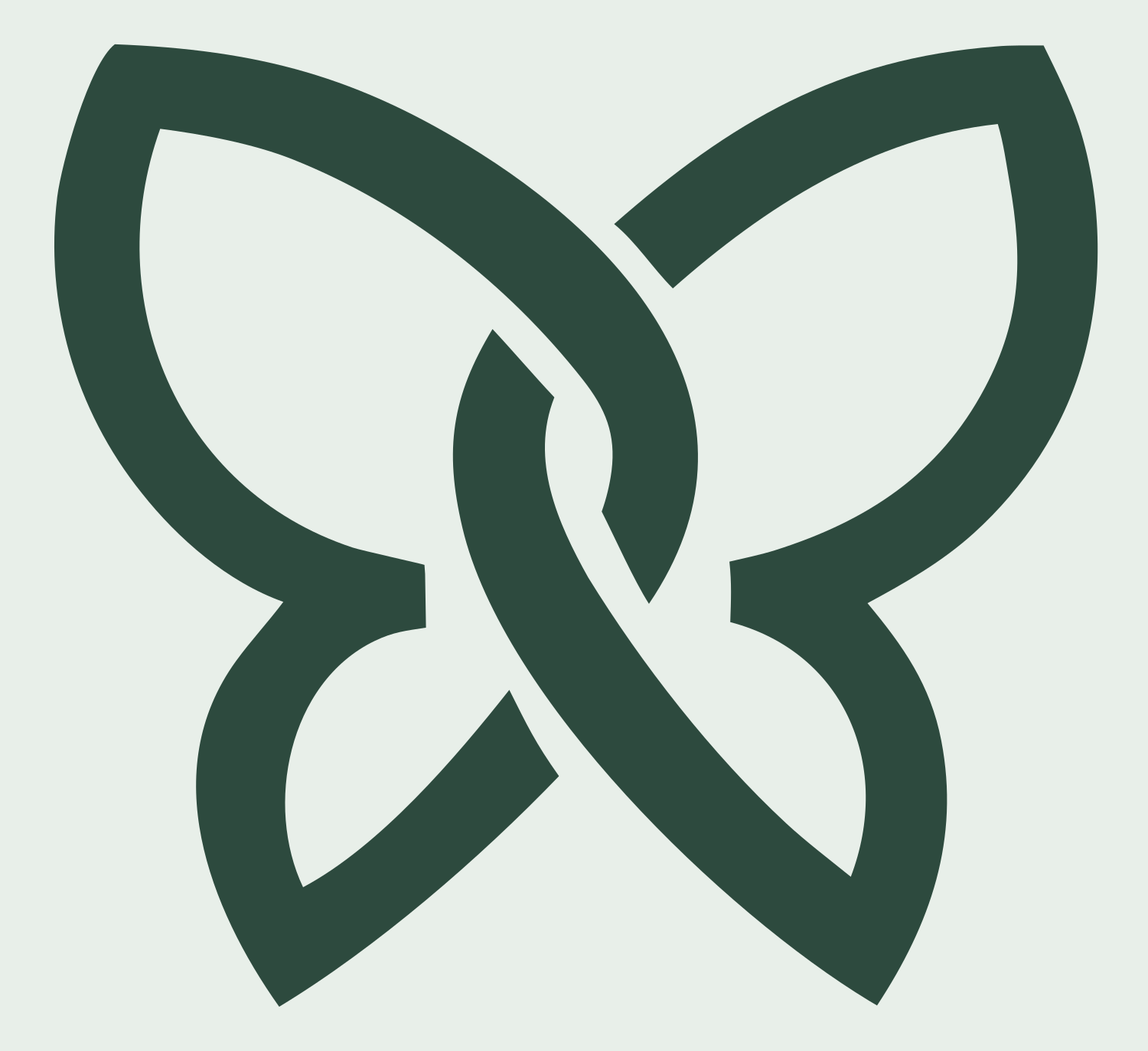 Celtic Knot Butterfly Logo #e8efe9/#2d4a3e