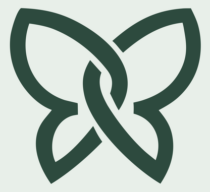 Celtic Knot Butterfly Logo #e8efe9/#2d4a3e