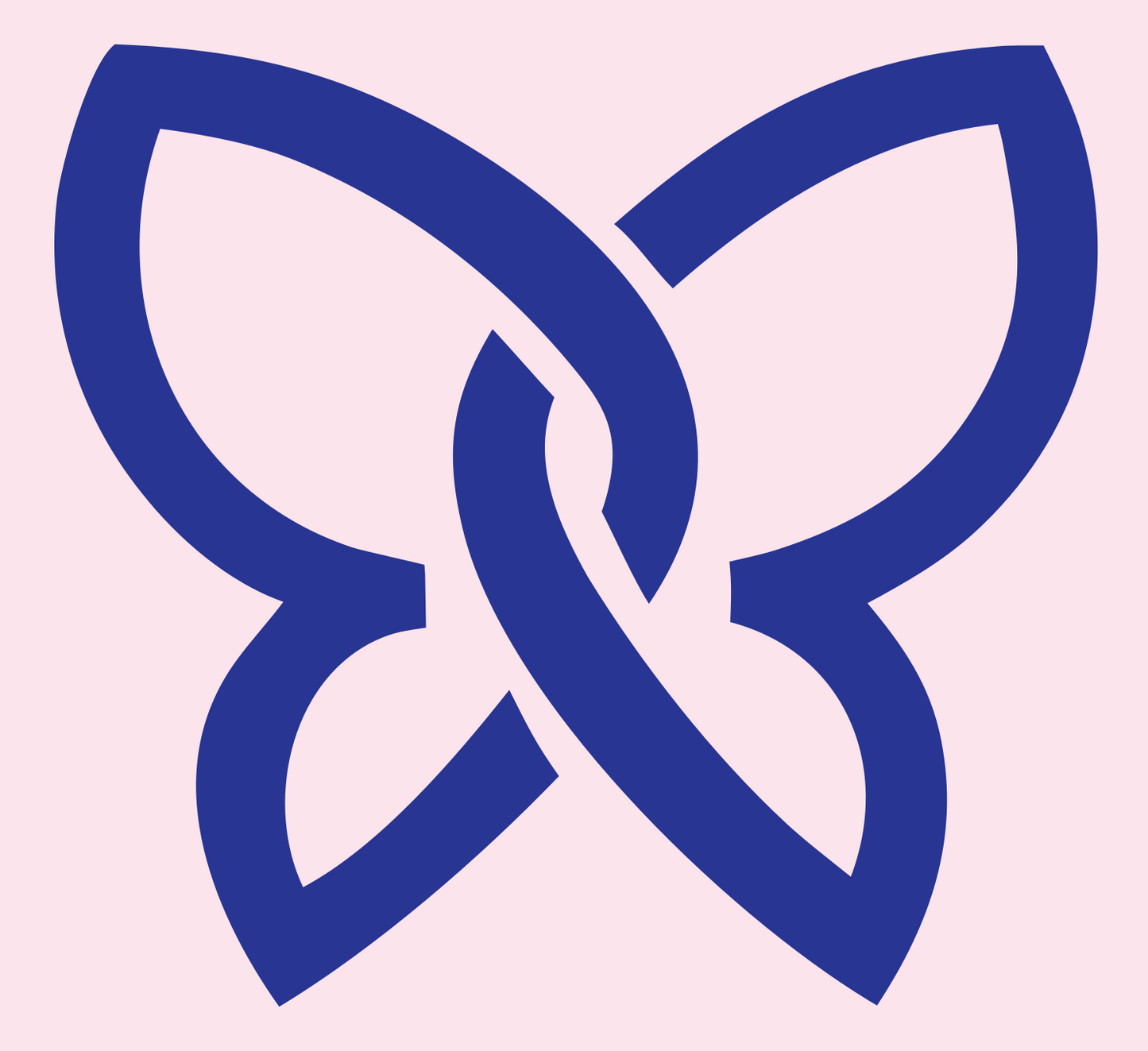 Celtic Knot Butterfly Logo #fce4ec/#283593