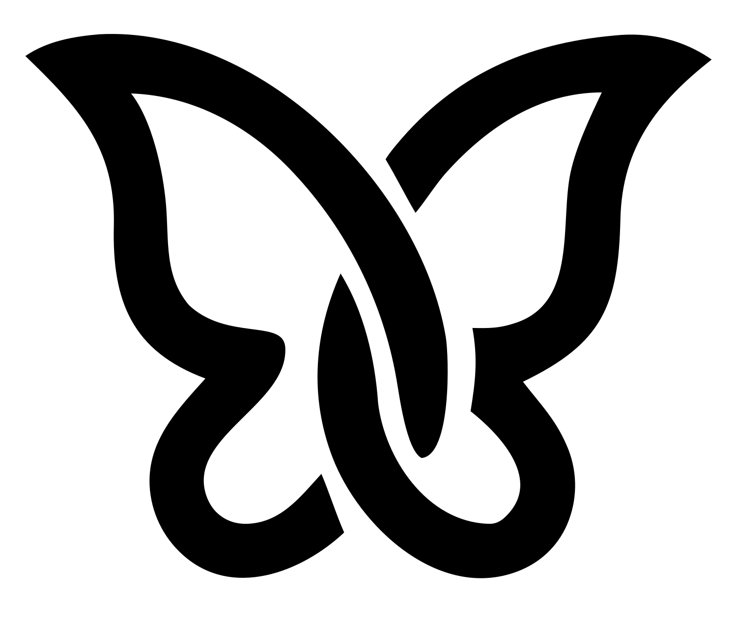 Interlocking Loop Butterfly Logo #ffffff/#000000