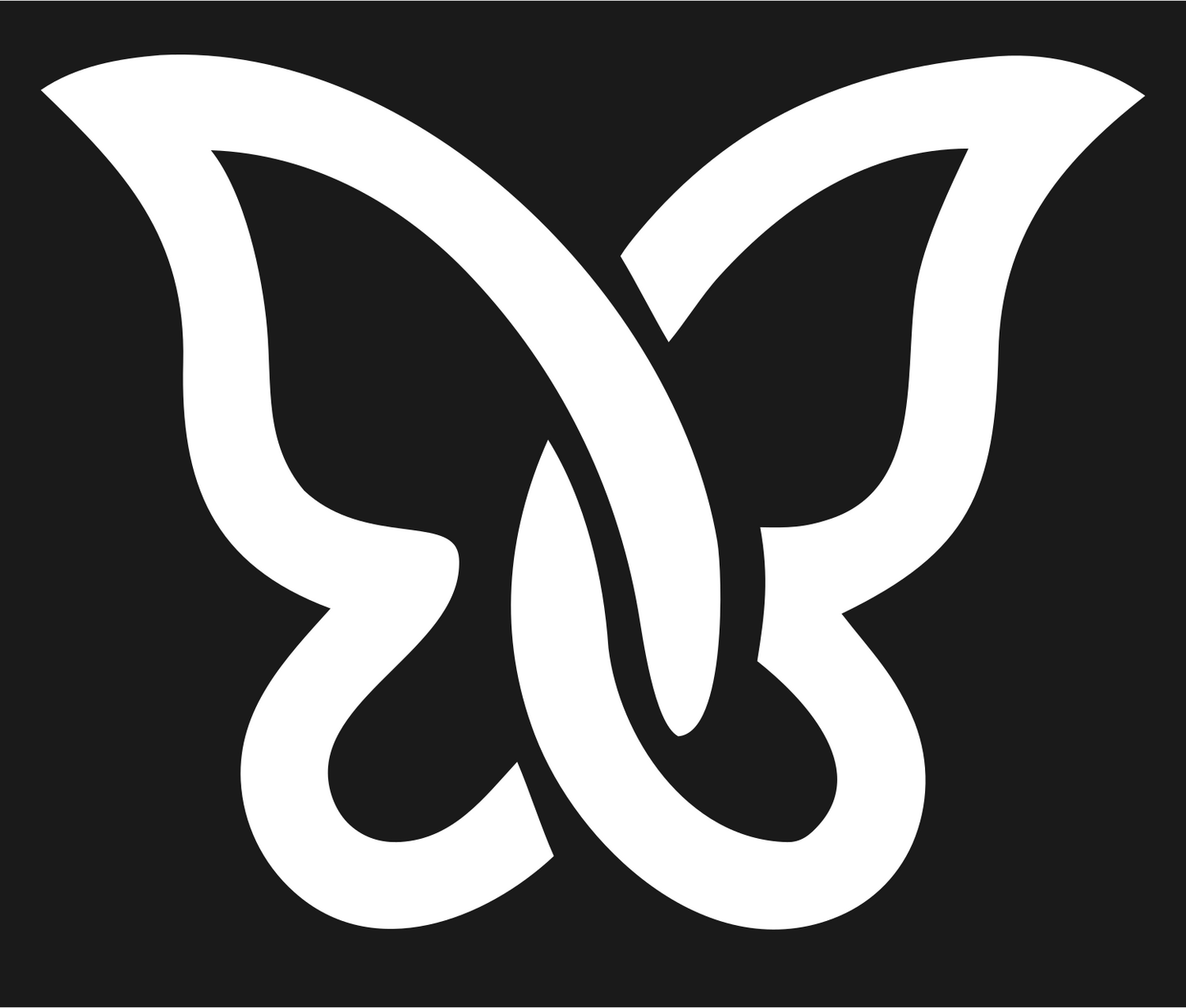 Interlocking Loop Butterfly Logo #1a1a1a/#ffffff