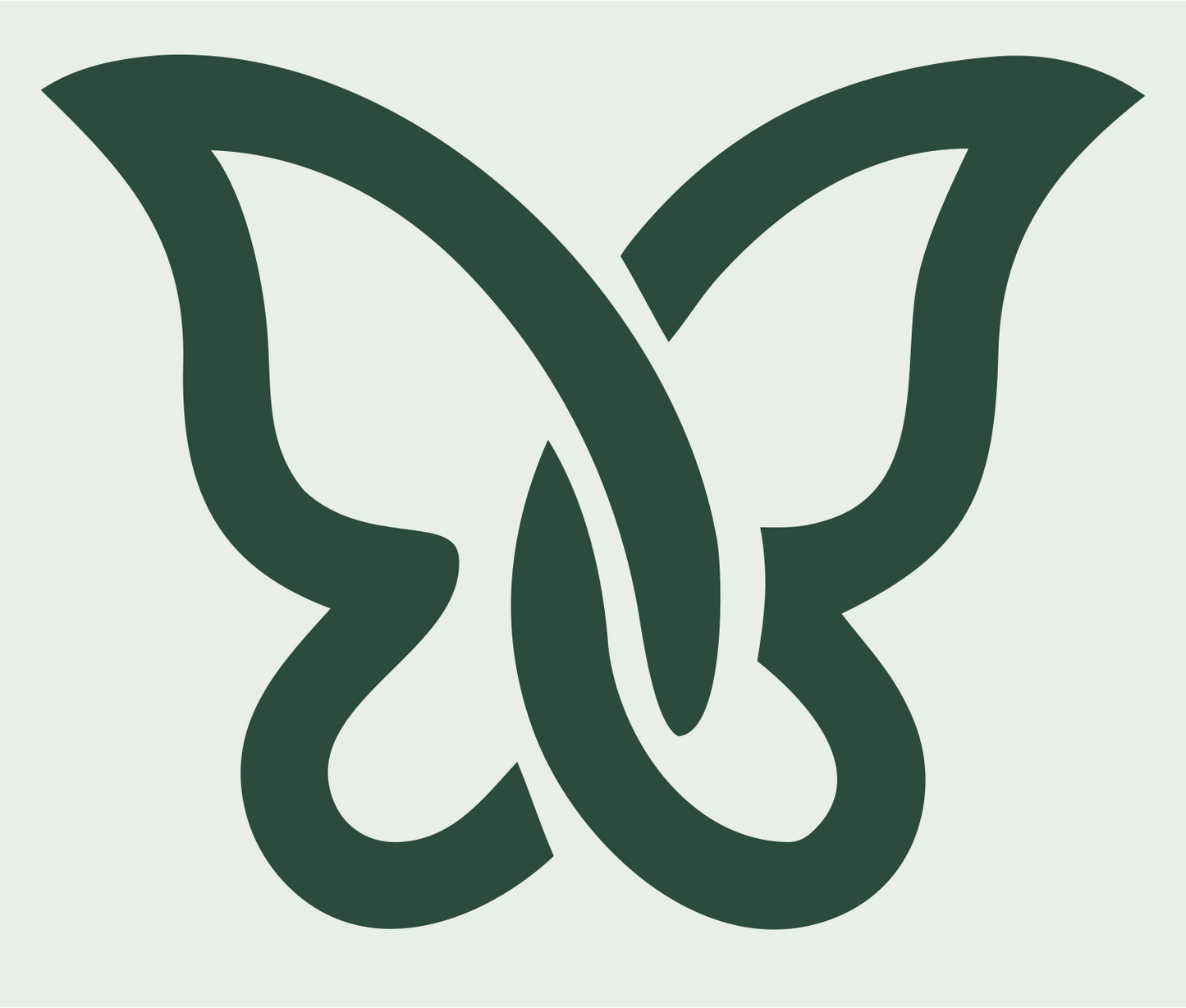 Interlocking Loop Butterfly Logo #e8efe9/#2d4a3e