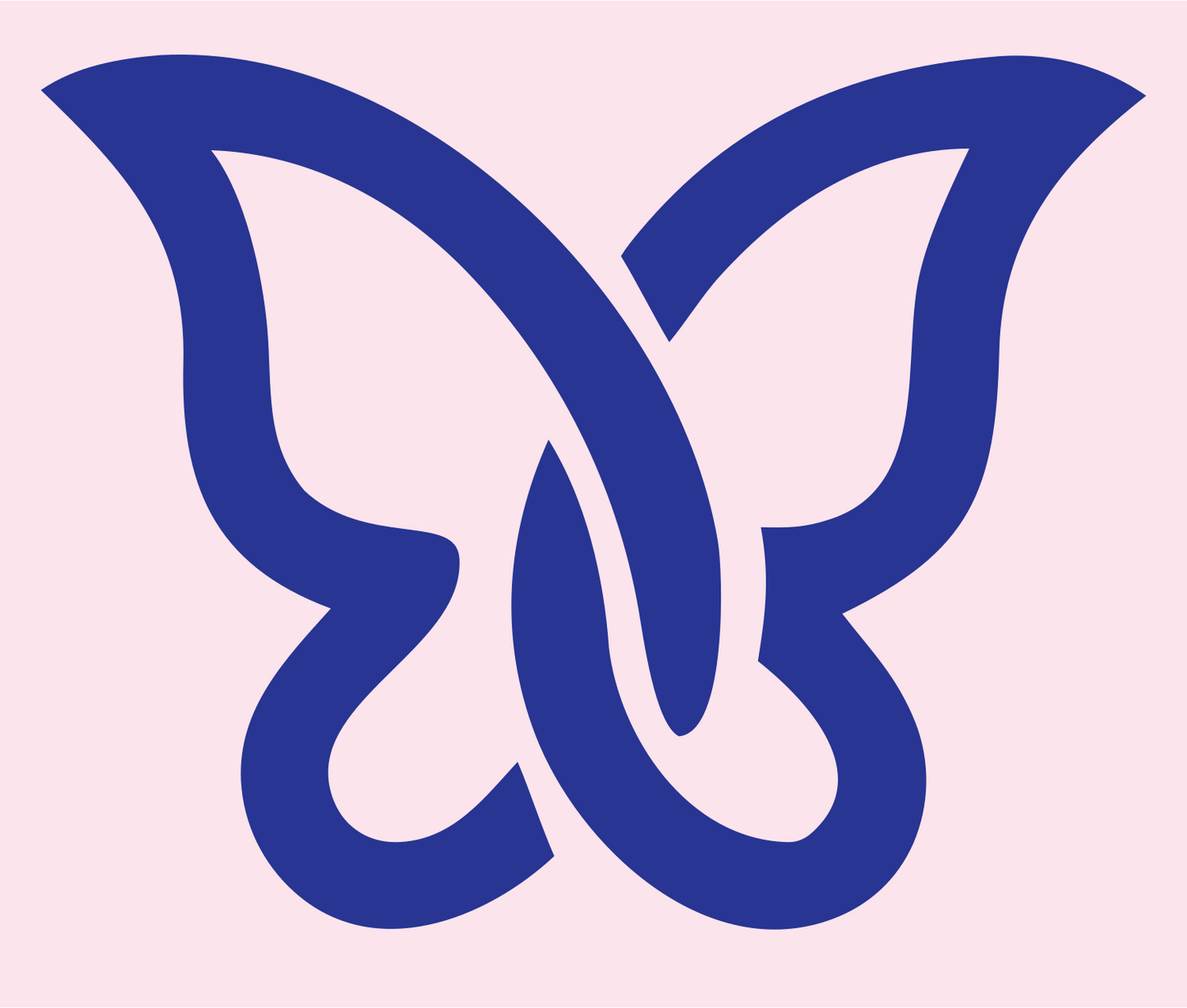 Interlocking Loop Butterfly Logo #fce4ec/#283593