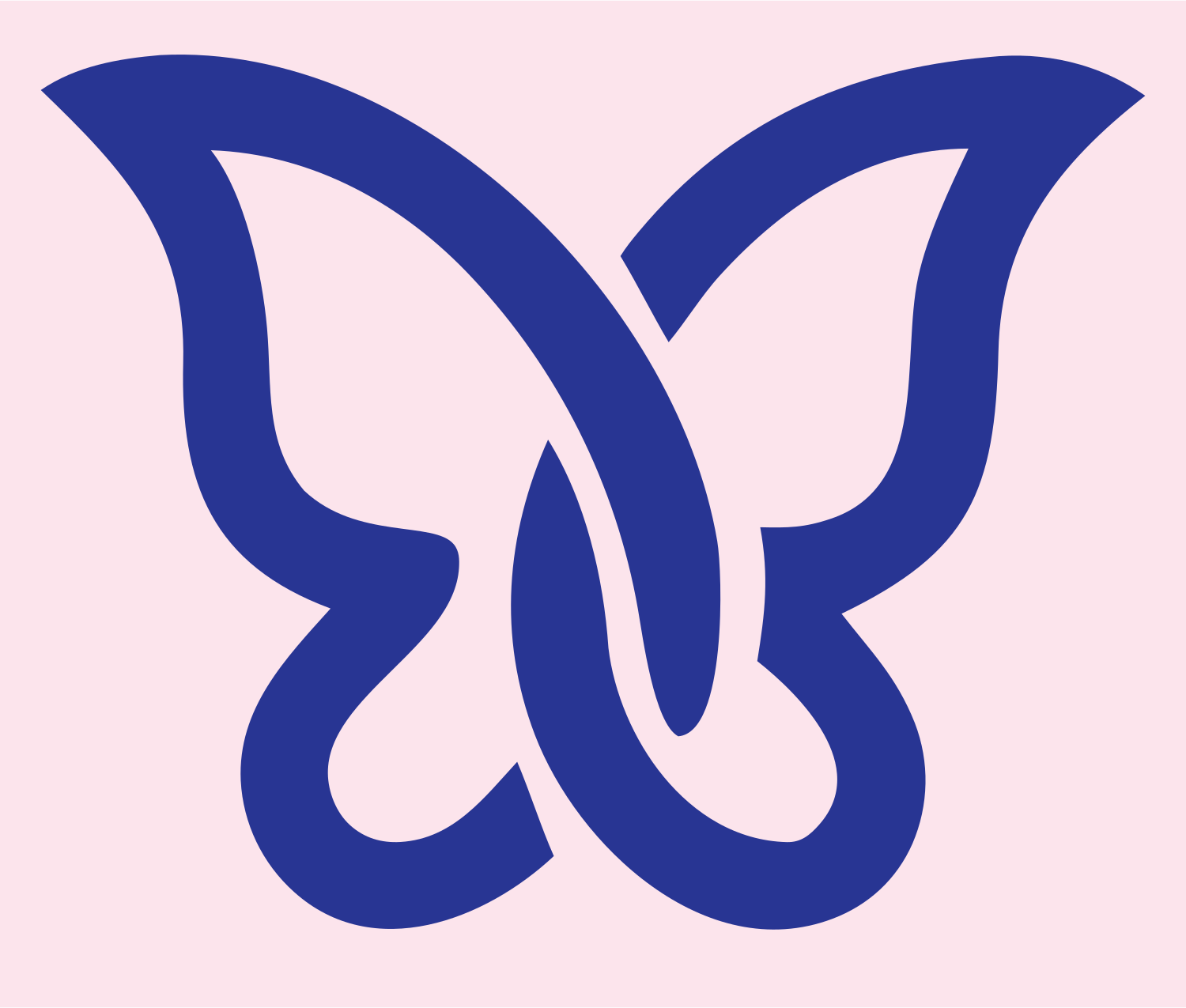 Interlocking Loop Butterfly Logo #fce4ec/#283593