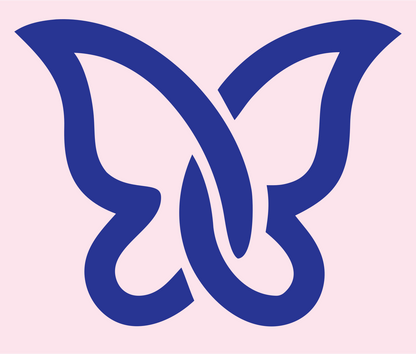 Interlocking Loop Butterfly Logo #fce4ec/#283593
