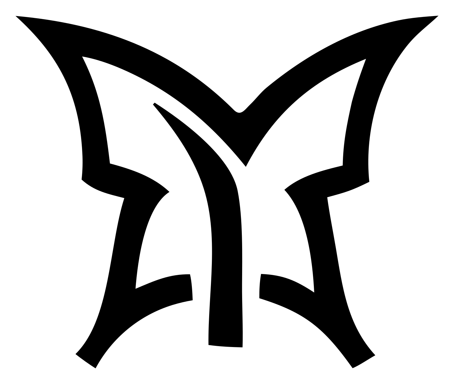 Sharp Claw Butterfly Logo #ffffff/#000000