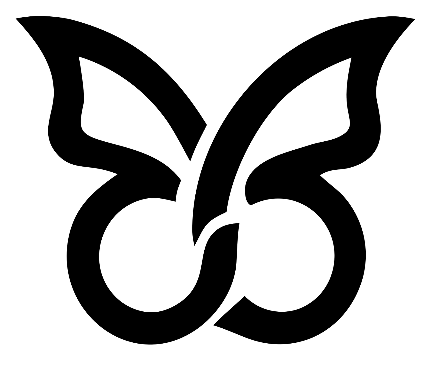 Scrollwork Butterfly Logo #ffffff/#000000