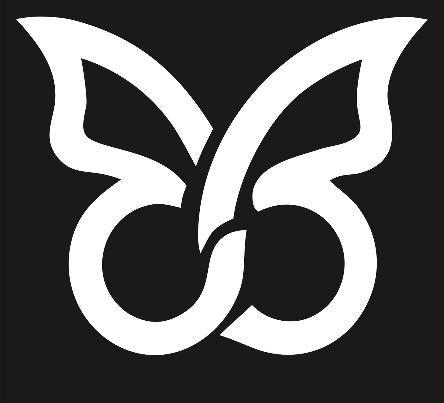 Scrollwork Butterfly Logo #1a1a1a/#ffffff