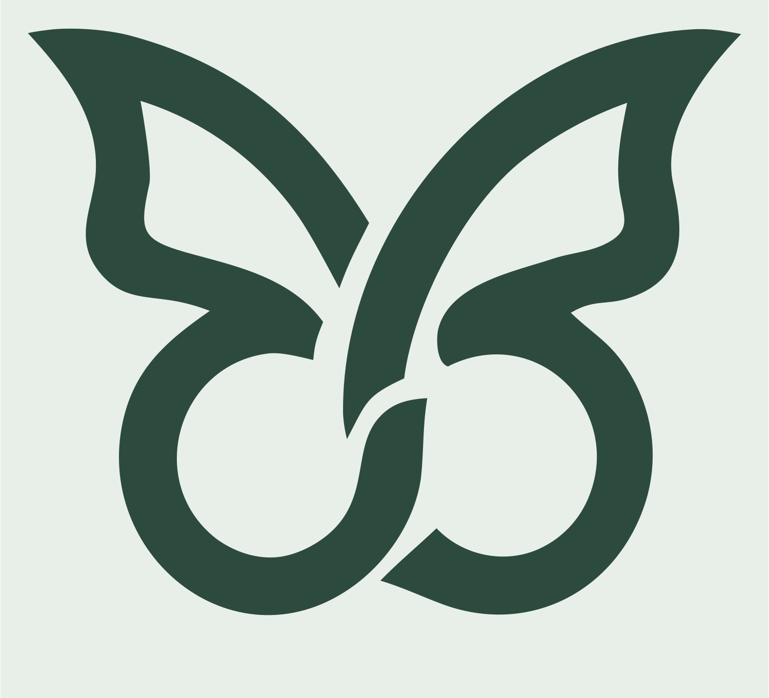 Scrollwork Butterfly Logo #e8efe9/#2d4a3e