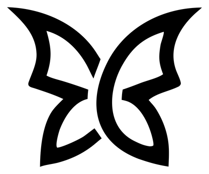 Open Wing Butterfly Logo #ffffff/#000000