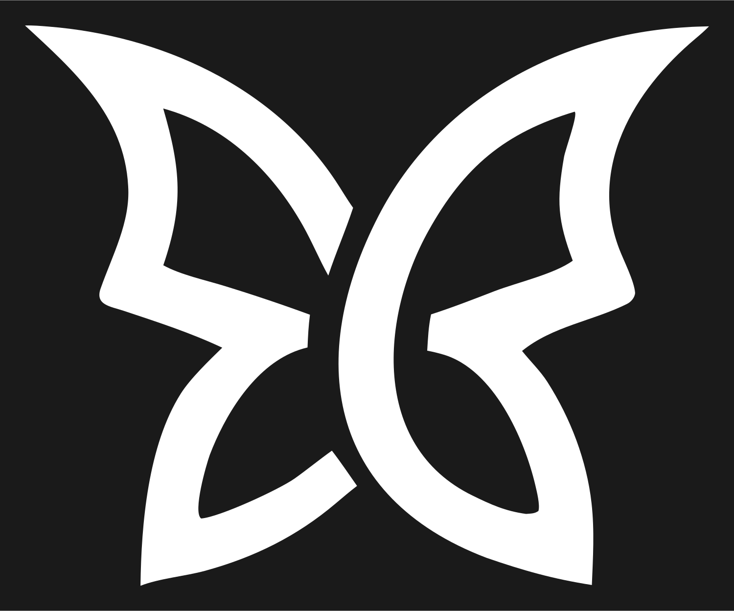 Open Wing Butterfly Logo #1a1a1a/#ffffff