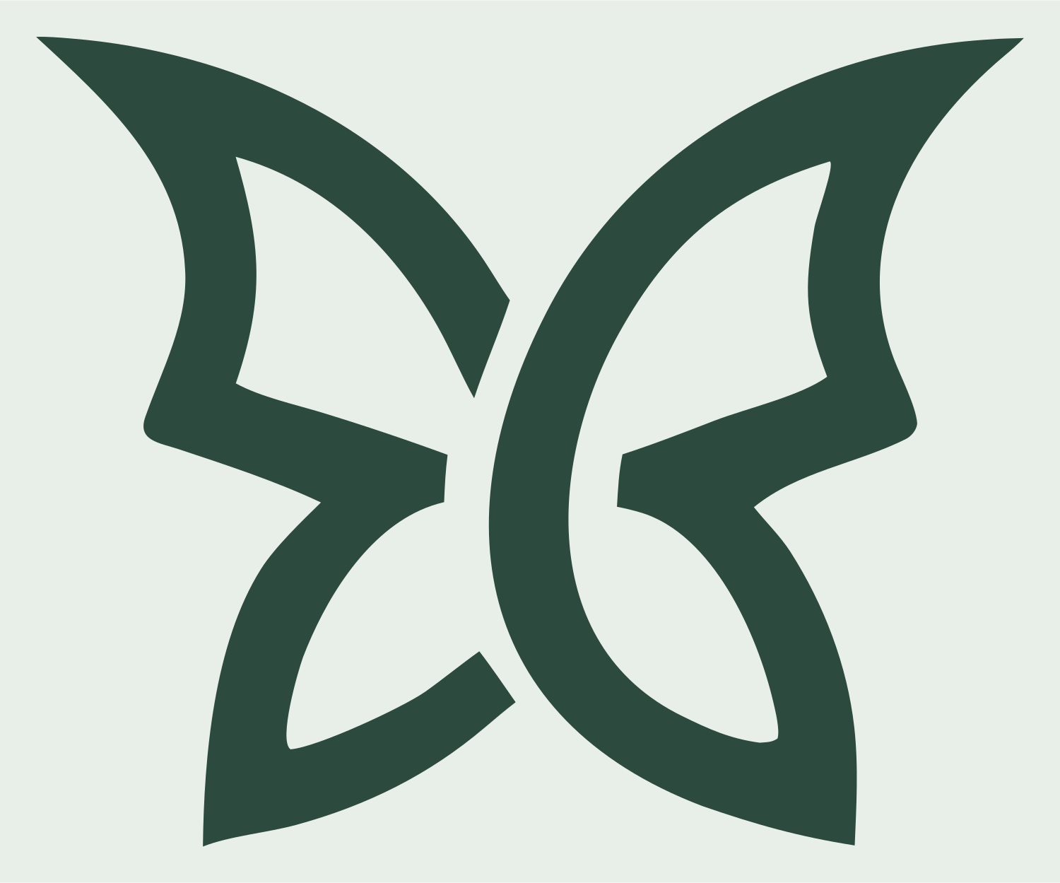 Open Wing Butterfly Logo #e8efe9/#2d4a3e