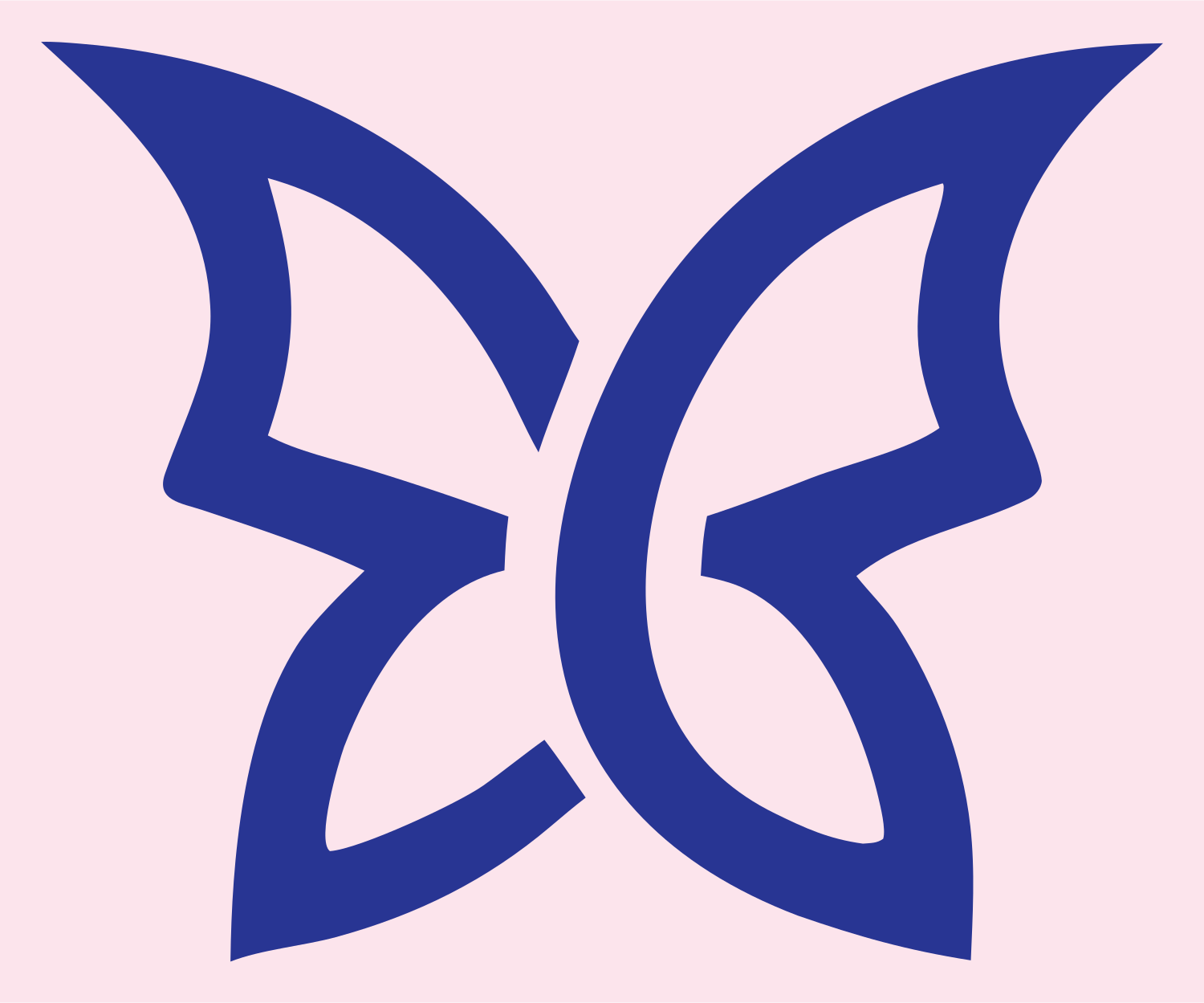 Open Wing Butterfly Logo #fce4ec/#283593