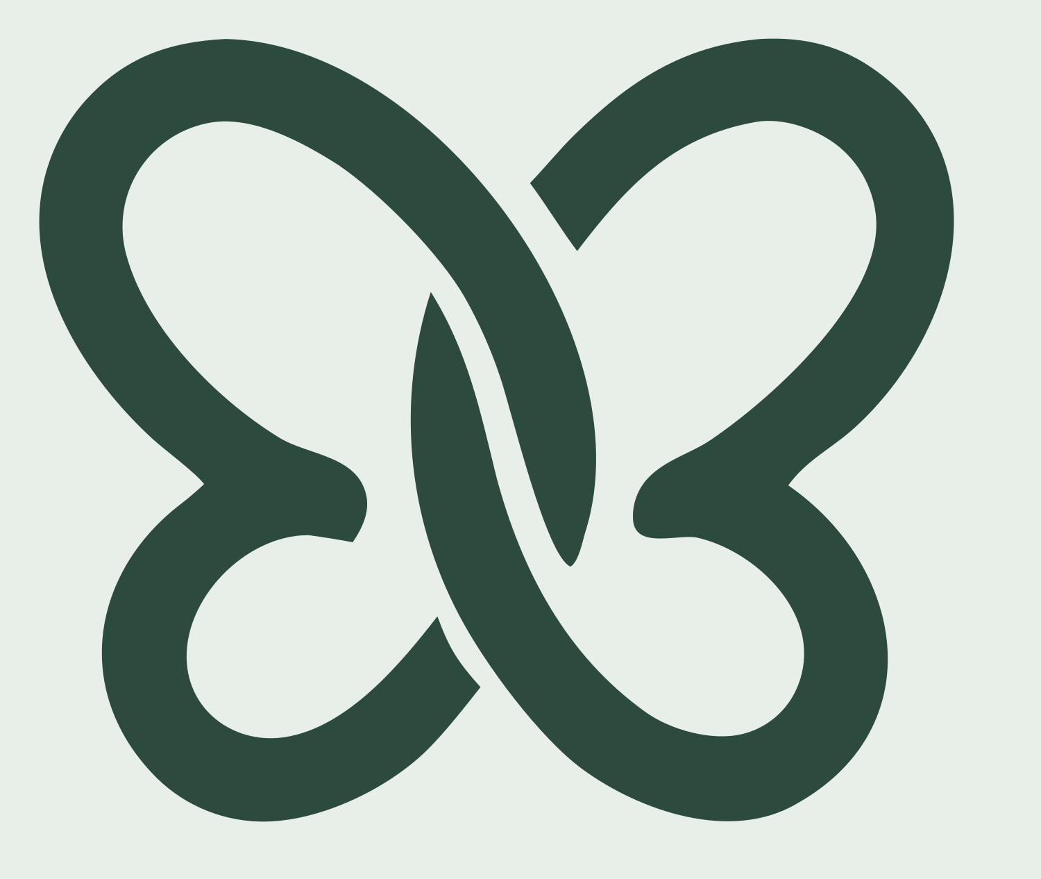 Infinity Twist Butterfly Logo #e8efe9/#2d4a3e