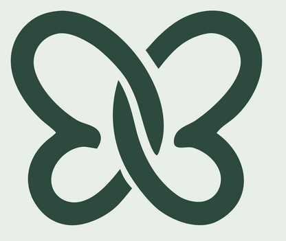 Infinity Twist Butterfly Logo #e8efe9/#2d4a3e