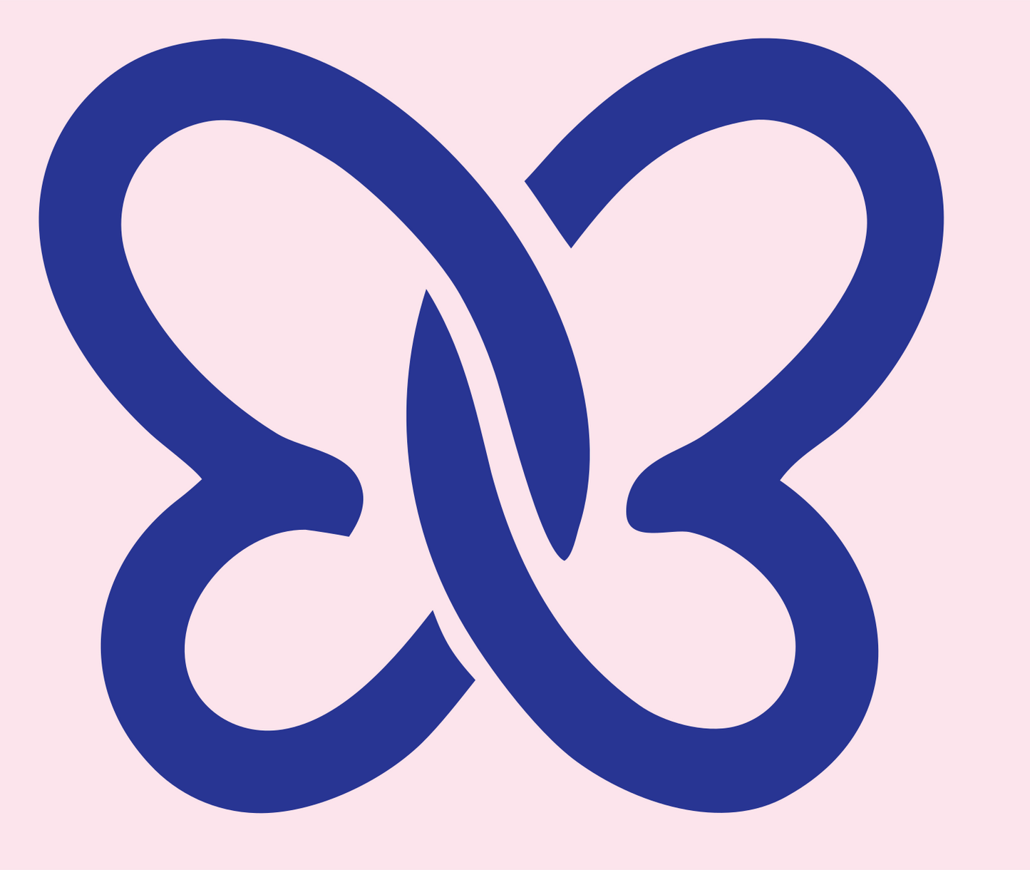Infinity Twist Butterfly Logo #fce4ec/#283593