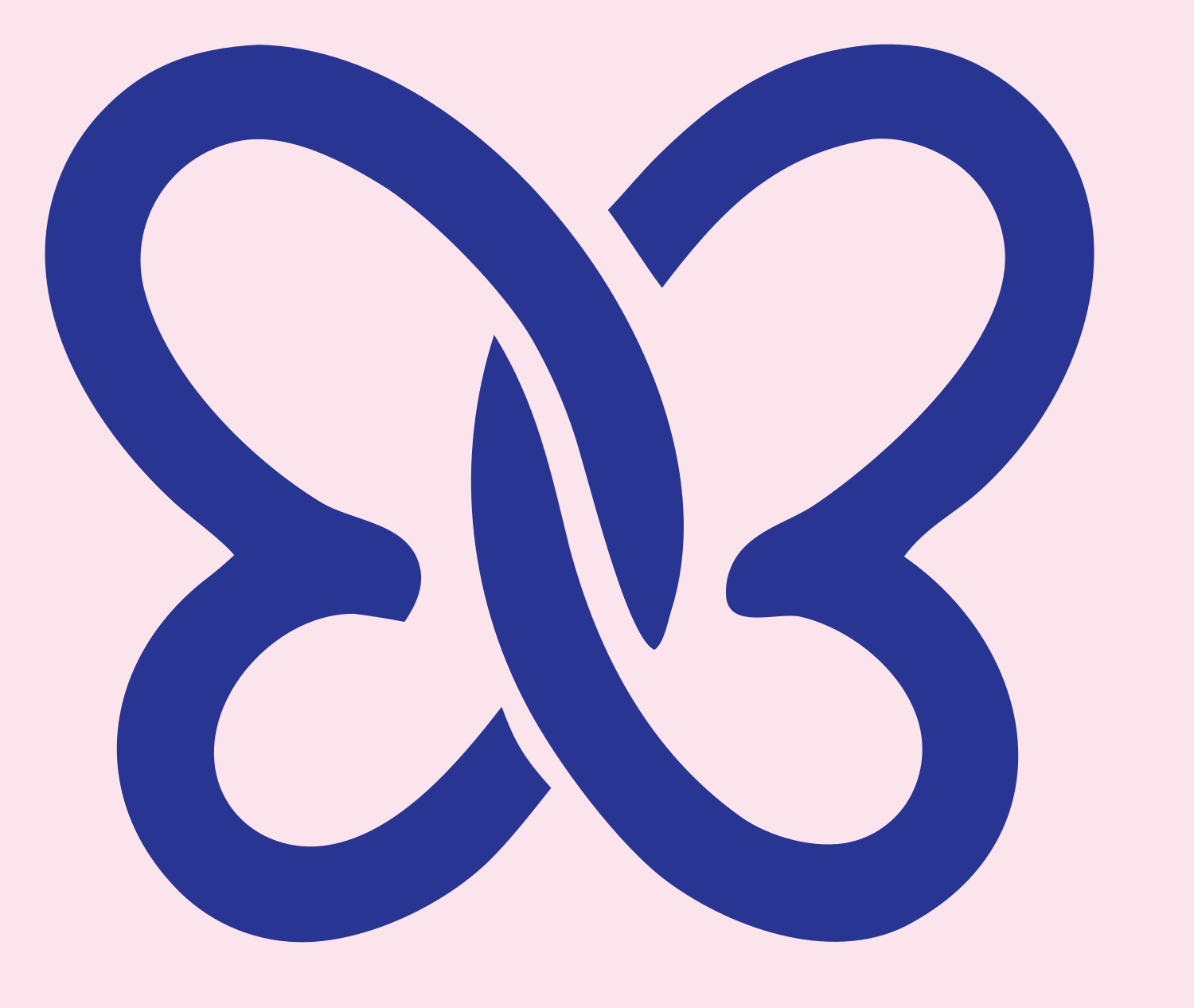 Infinity Twist Butterfly Logo #fce4ec/#283593