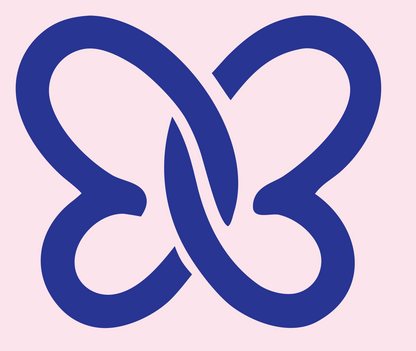 Infinity Twist Butterfly Logo #fce4ec/#283593