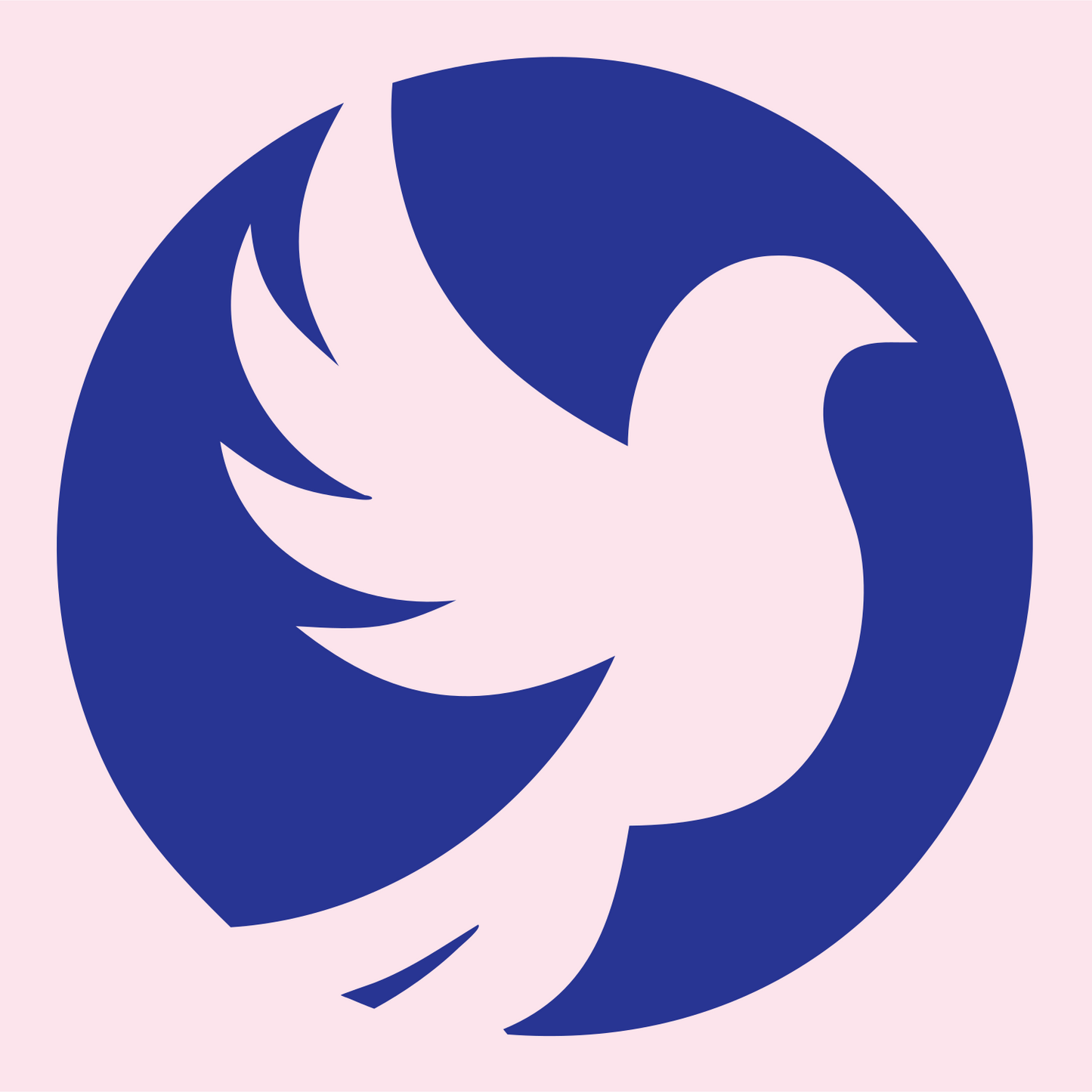 Negative Space Dove Circle Logo #fce4ec/#283593
