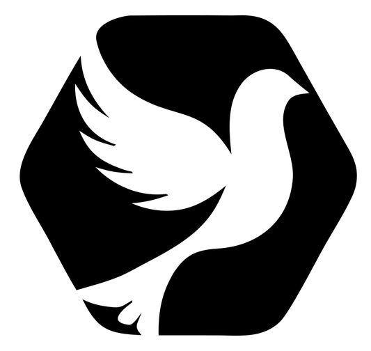 Dove Hexagon Negative Space Logo