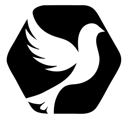 Dove Hexagon Negative Space Logo #ffffff/#000000