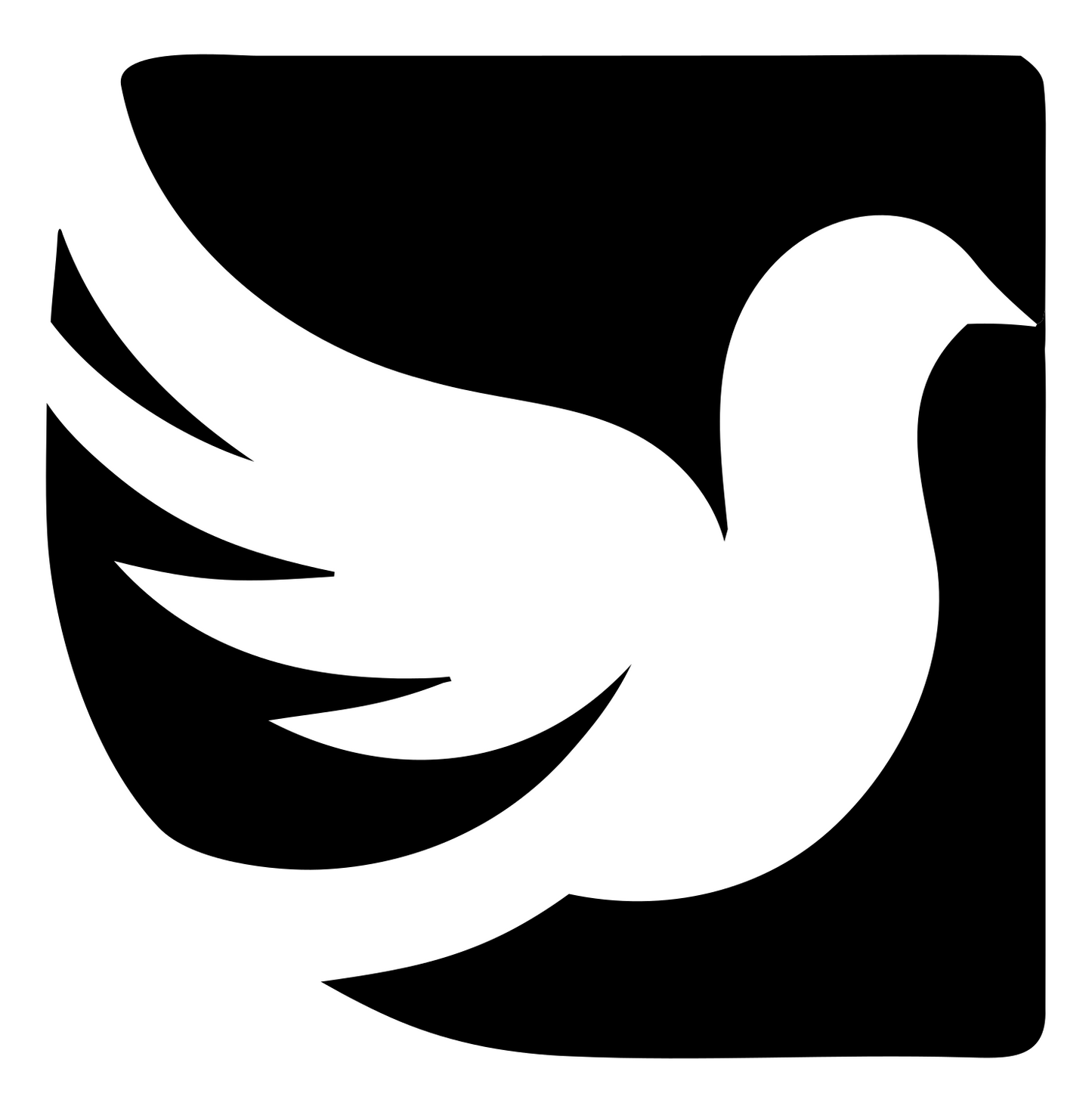Dove Square Negative Space Logo #ffffff/#000000