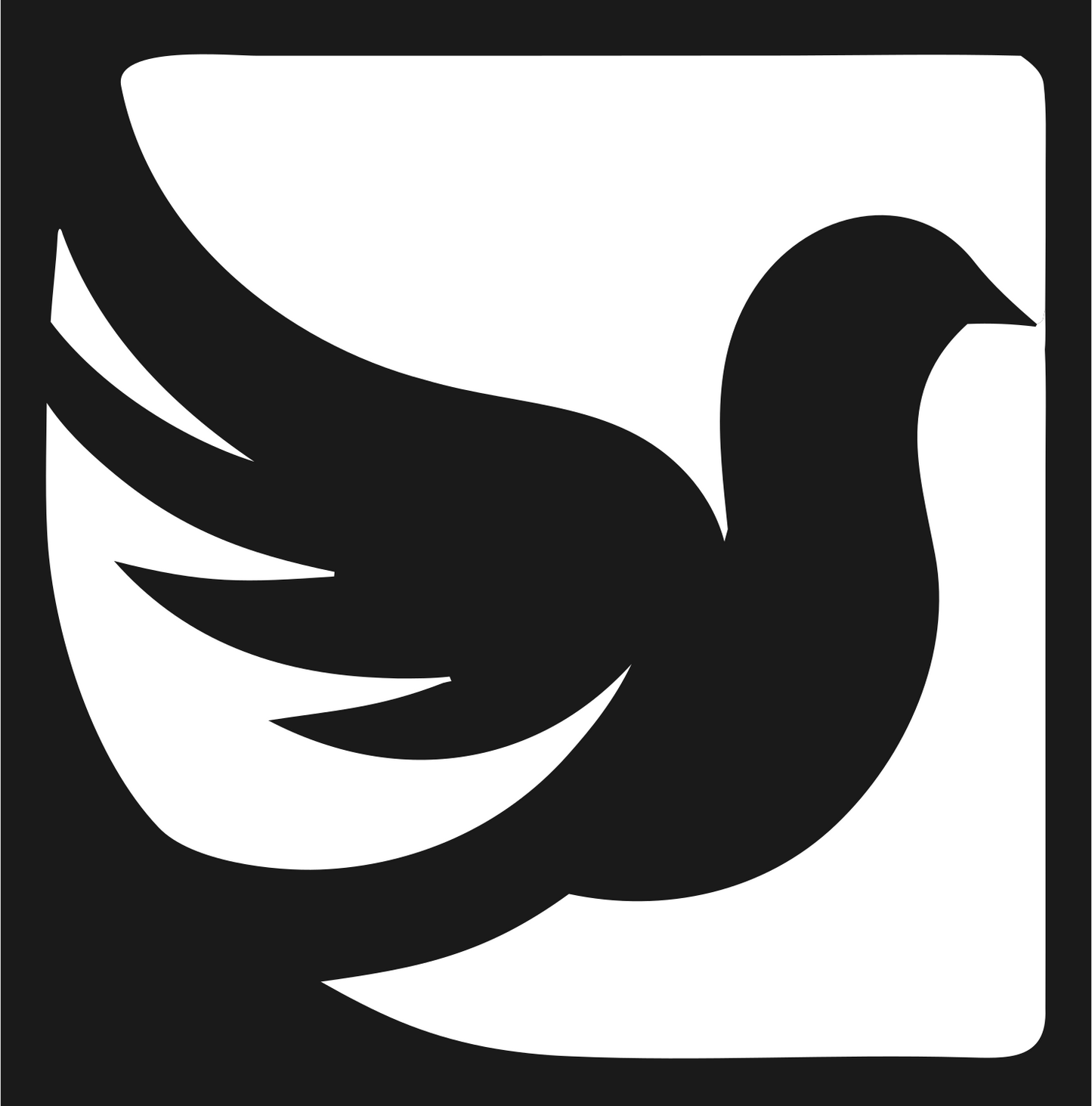 Dove Square Negative Space Logo #1a1a1a/#ffffff
