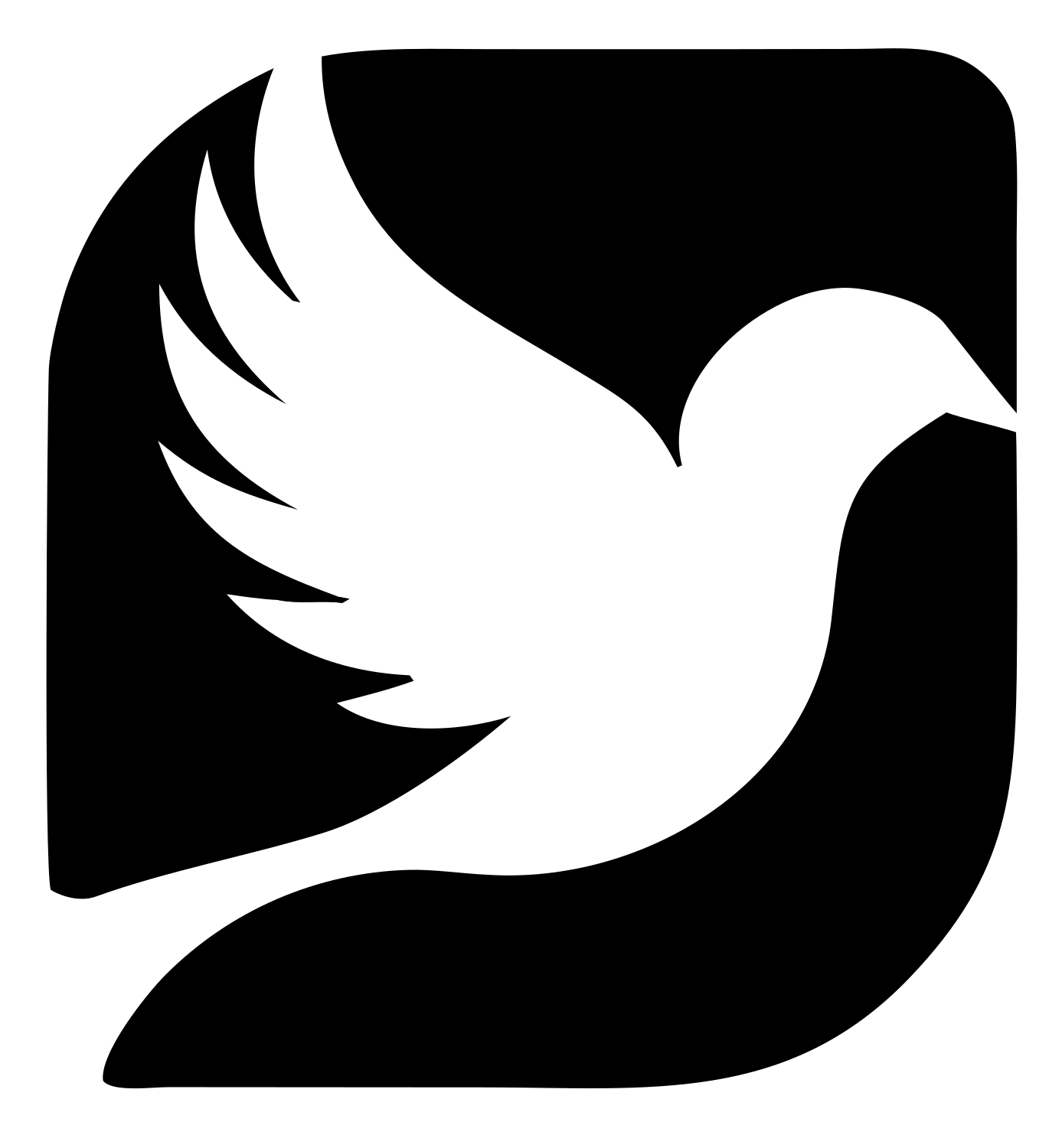 Dove Rounded Square Badge Logo #ffffff/#000000