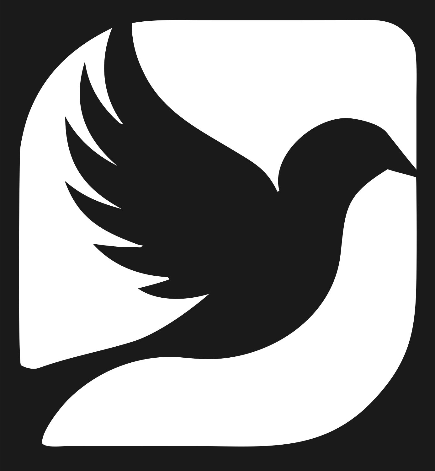 Dove Rounded Square Badge Logo #1a1a1a/#ffffff