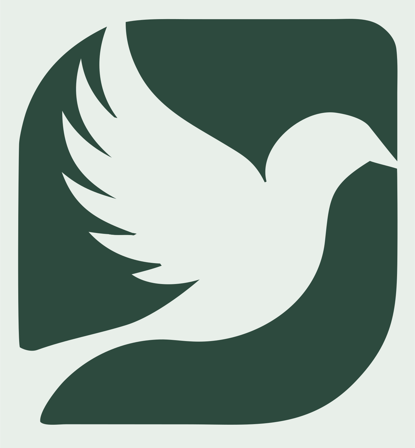 Dove Rounded Square Badge Logo #e8efe9/#2d4a3e