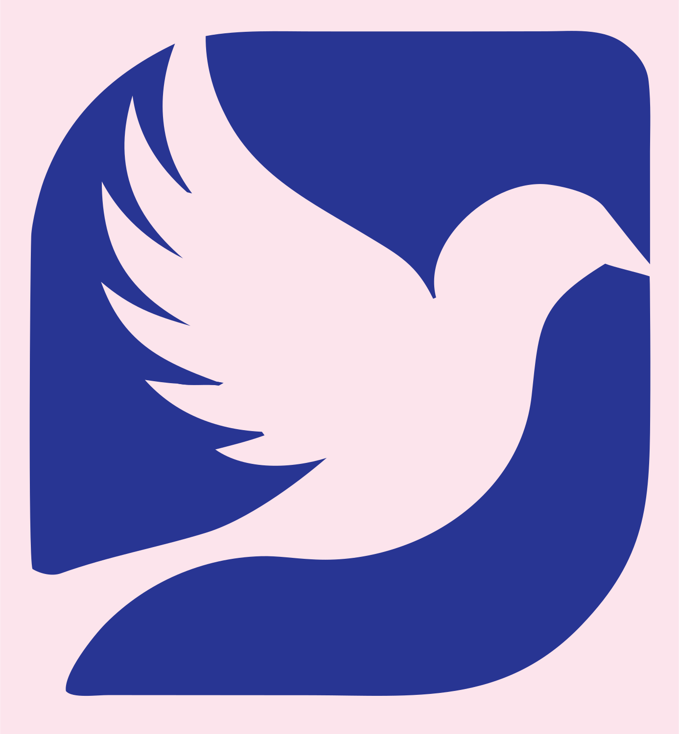 Dove Rounded Square Badge Logo #fce4ec/#283593