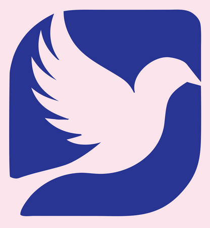 Dove Rounded Square Badge Logo #fce4ec/#283593