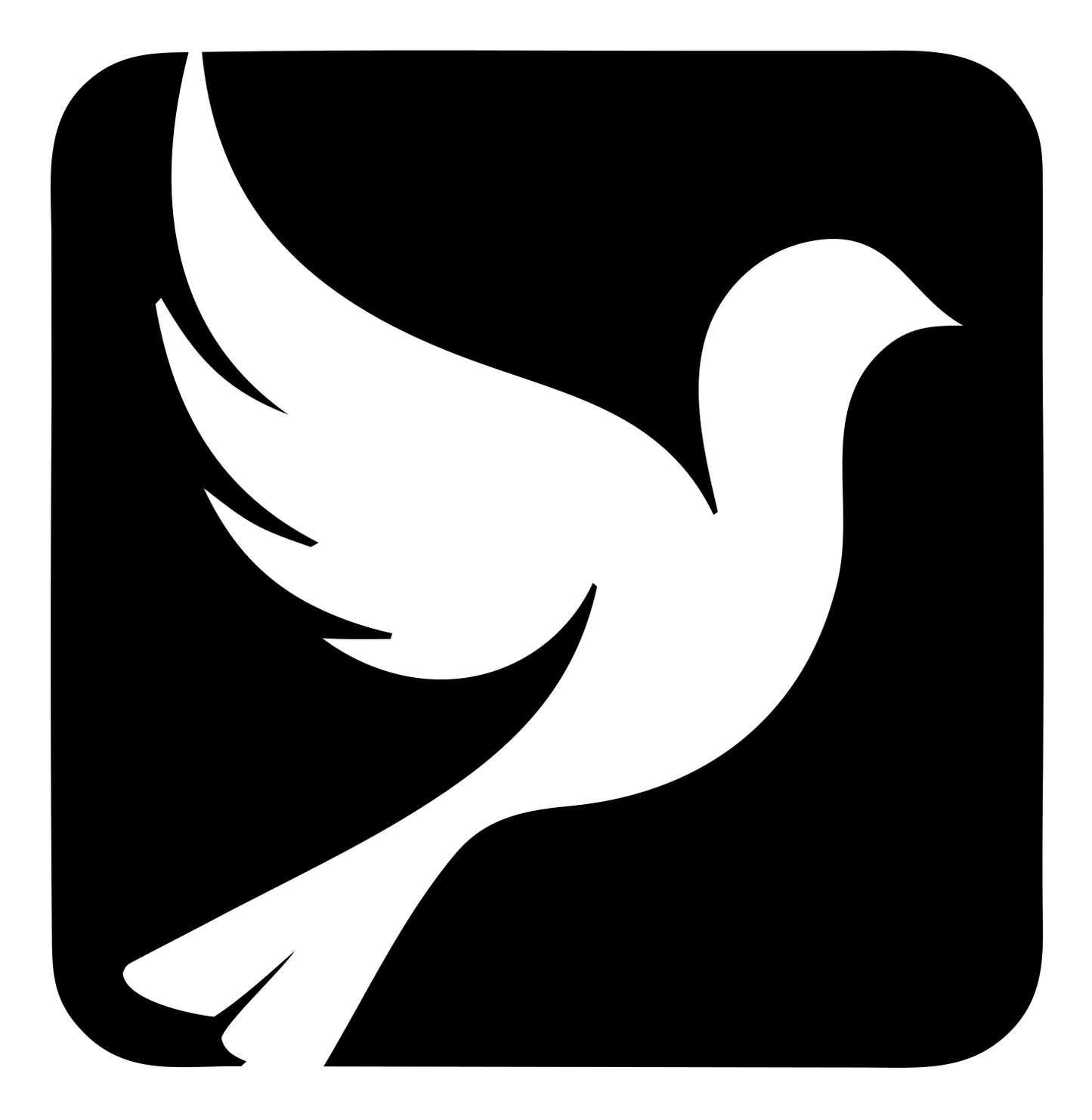 Ascending Dove Badge Logo #ffffff/#000000