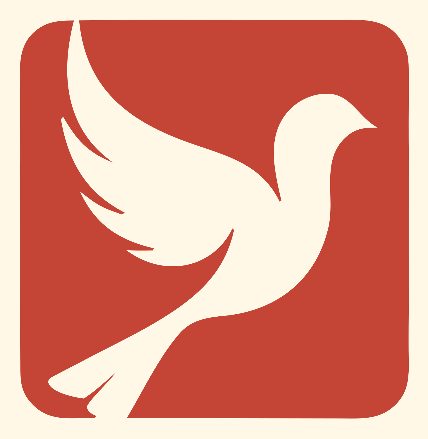 Ascending Dove Badge Logo #fff8e7/#c44536
