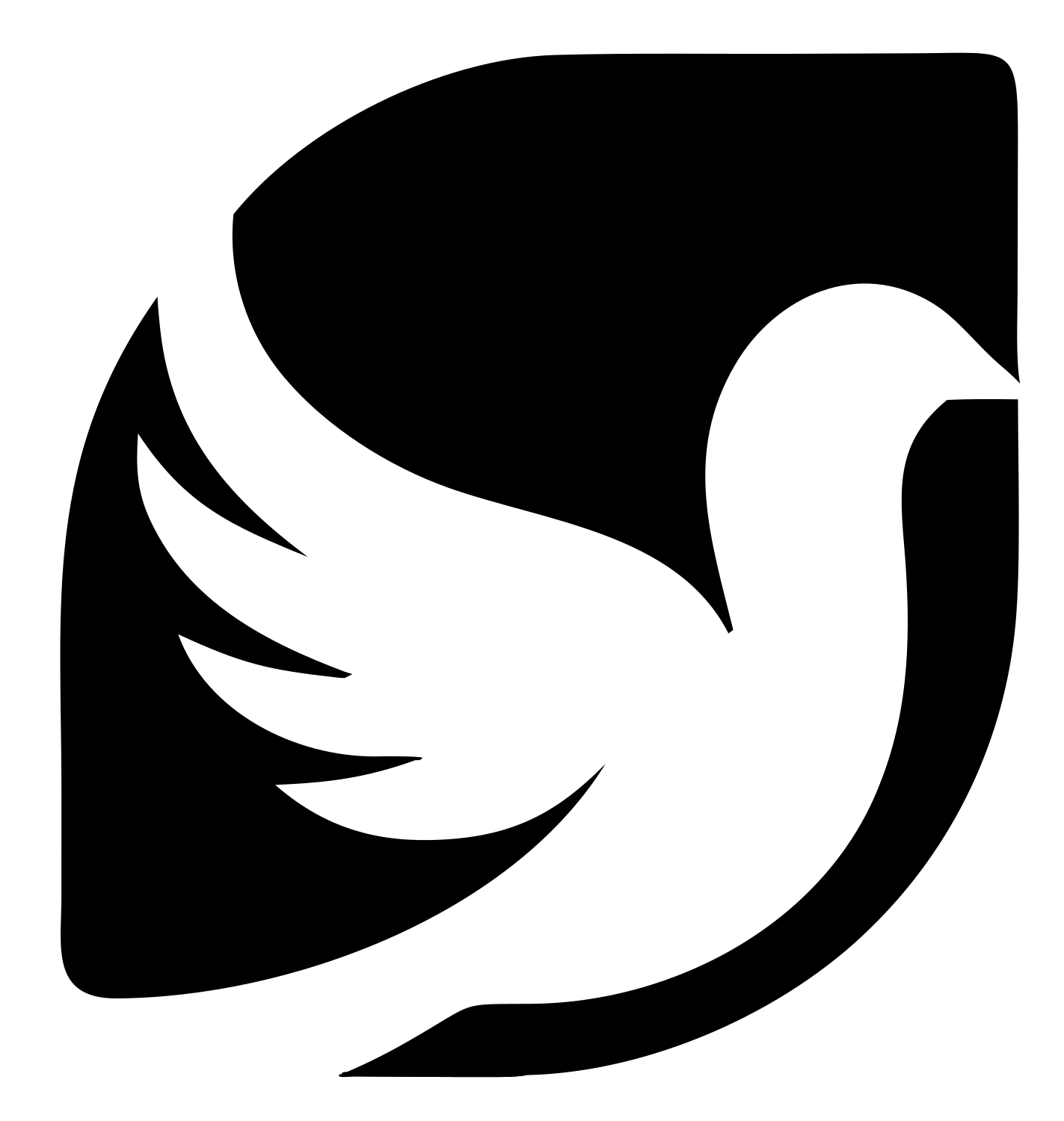 Dove Shield Negative Space Logo #ffffff/#000000