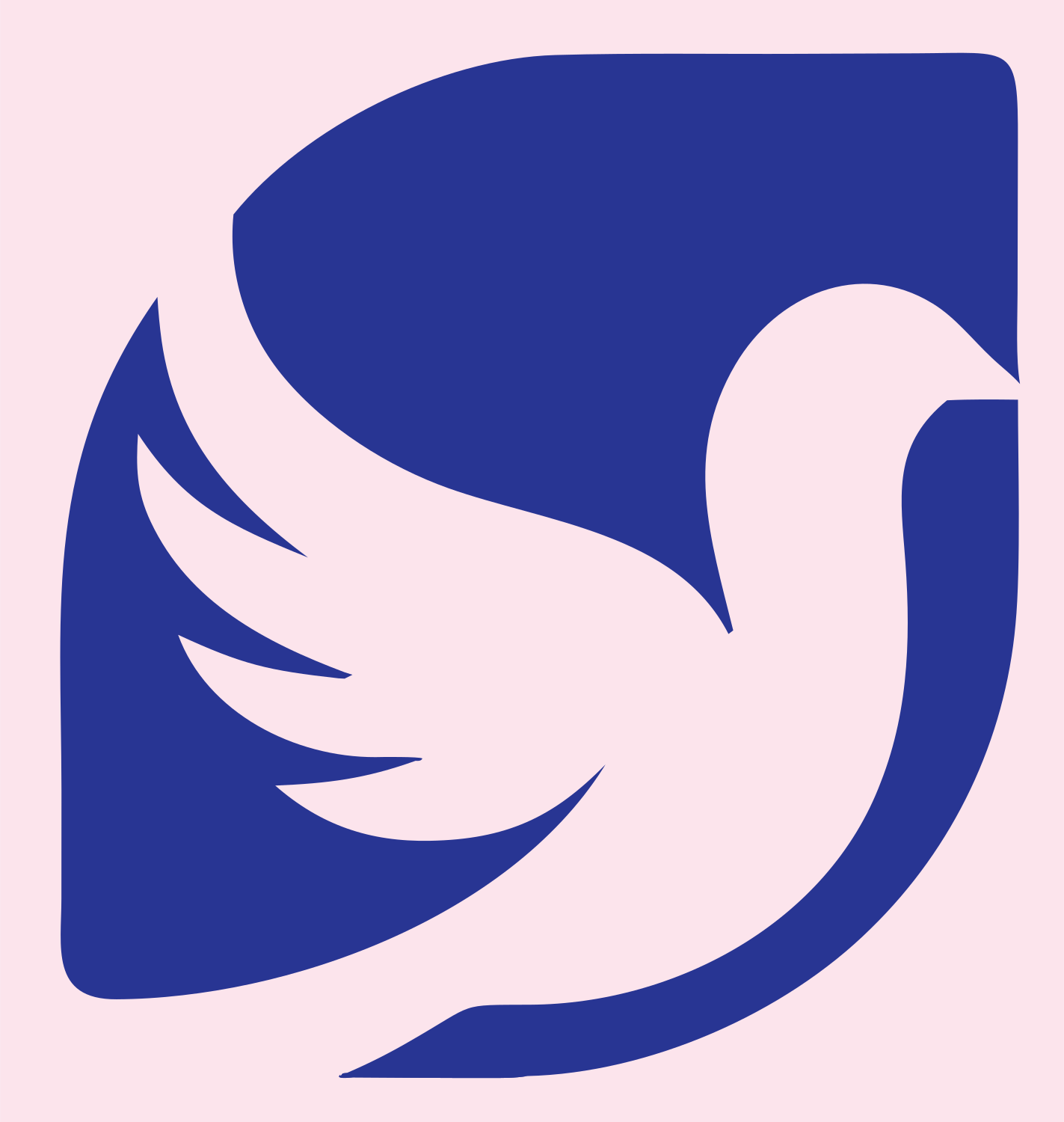 Dove Shield Negative Space Logo #fce4ec/#283593