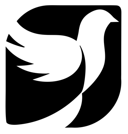 Dove in Square Logo #ffffff/#000000
