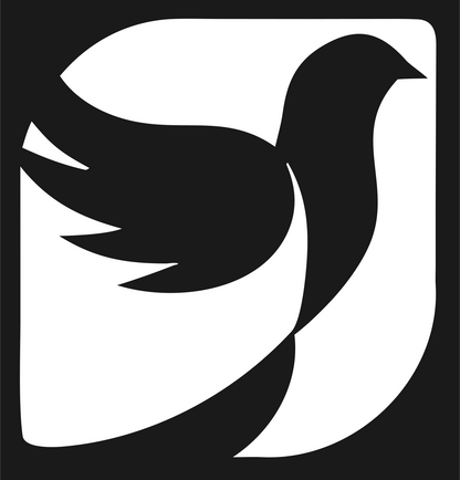 Dove in Square Logo #1a1a1a/#ffffff