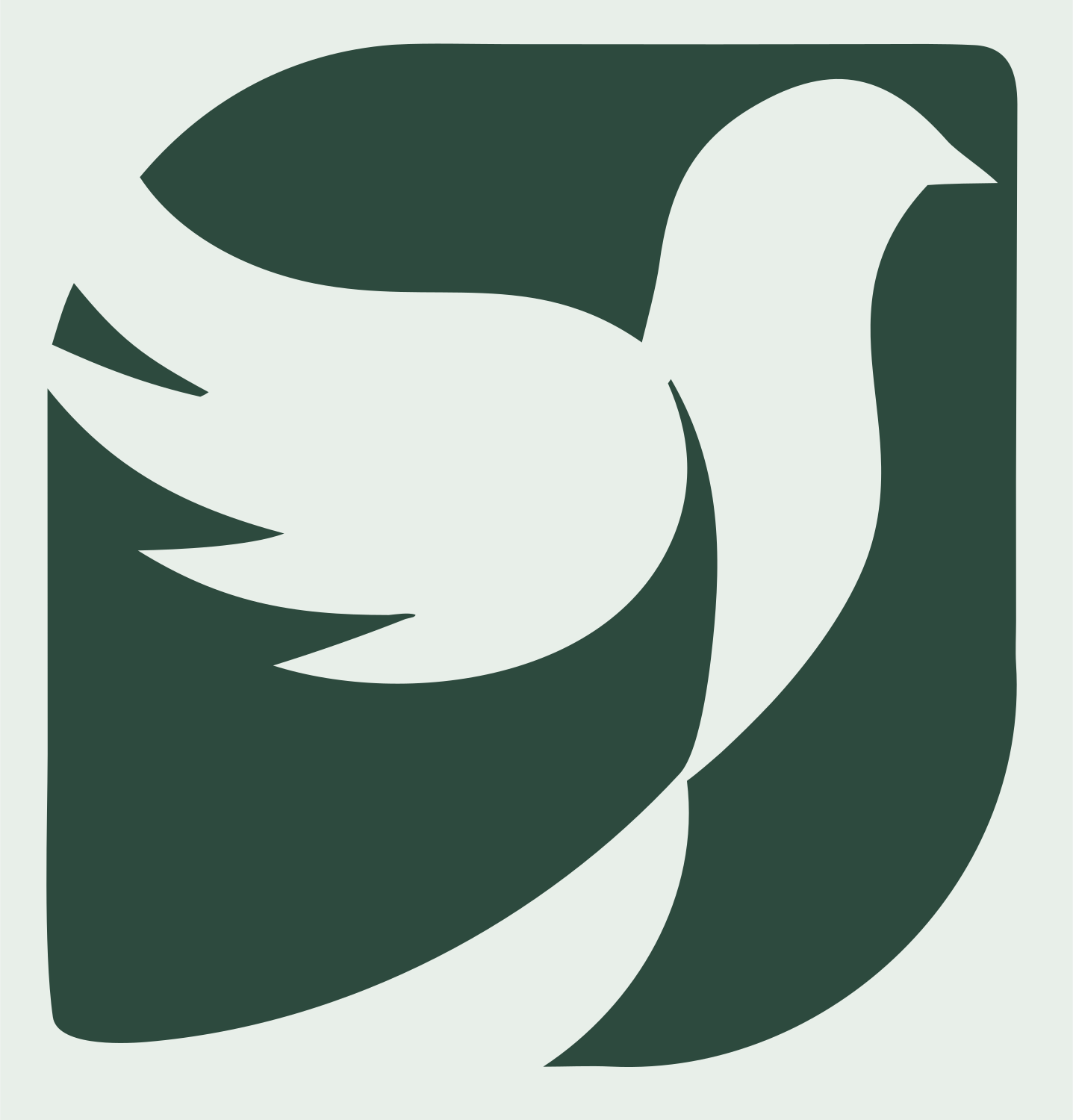 Dove in Square Logo #e8efe9/#2d4a3e
