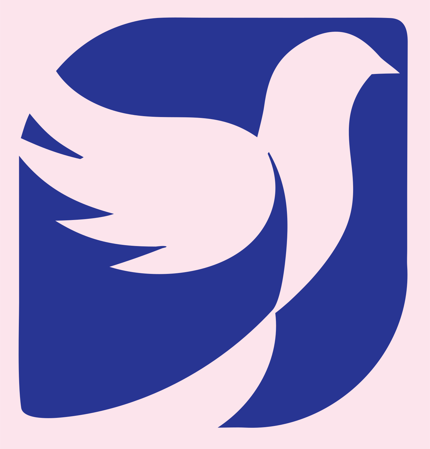 Dove in Square Logo #fce4ec/#283593