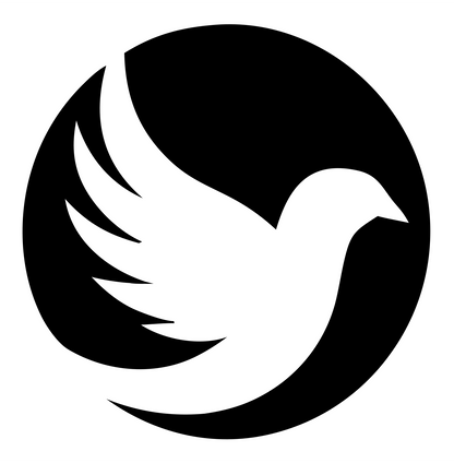 Dove Feather Burst Circle Logo #ffffff/#000000