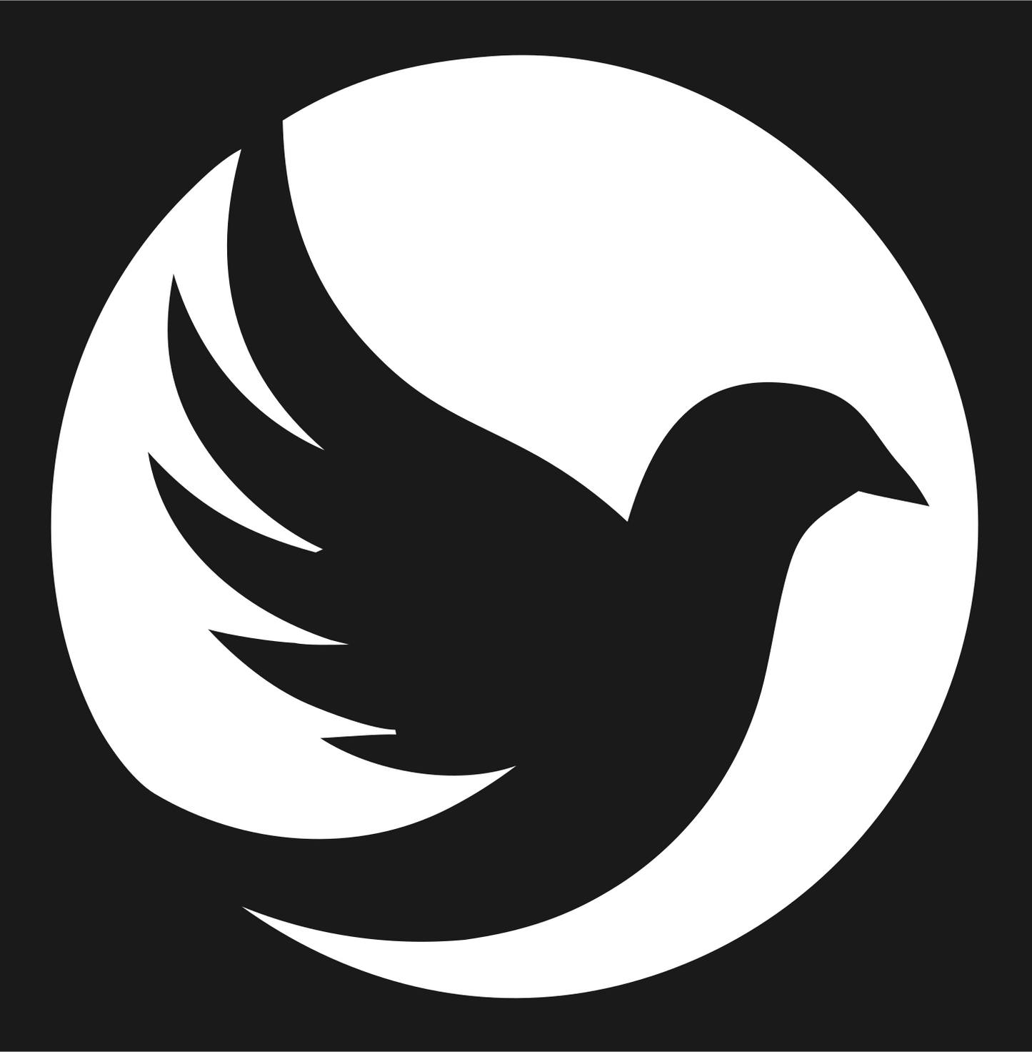 Dove Feather Burst Circle Logo #1a1a1a/#ffffff