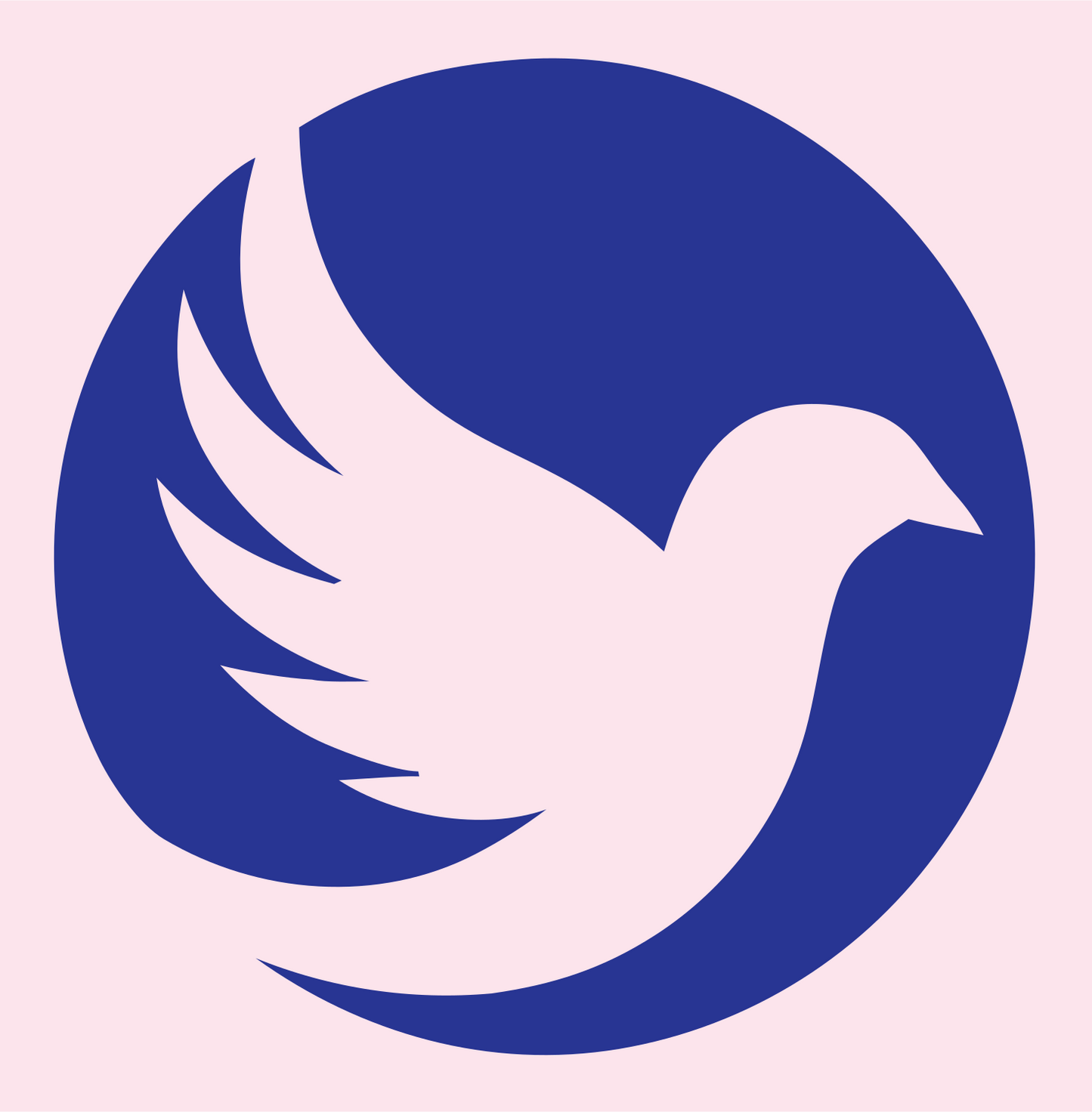 Dove Feather Burst Circle Logo #fce4ec/#283593