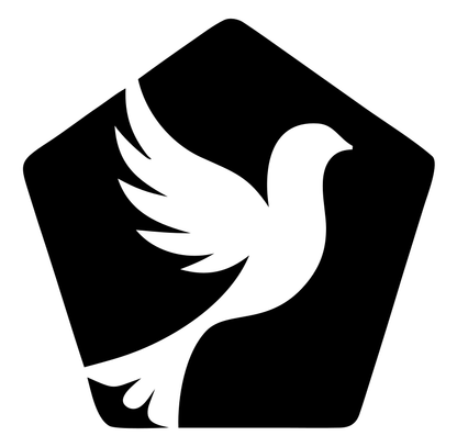 Dove Pentagon Negative Space Logo