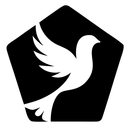 Dove Pentagon Negative Space Logo #ffffff/#000000